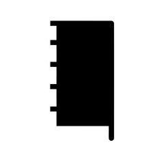 Silhouette image of a fivedrawer file cabinet in a basic style