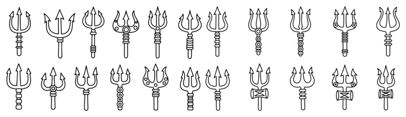Trishula Trident Icon Set
