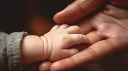 baby hand, newborn, tiny fingers, gentle touch, soft skin, parent's palm, comforting embrace, tender moment, family, love, intimacy, peaceful, tranquil
