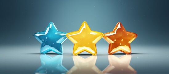 colorful_glass_stars,3D_render,vibrant_colors,realistic_lighting,dramatic_shadows,minimalist_background,studio_shot
