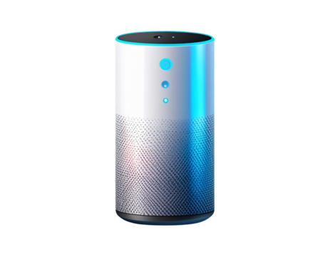 Flat Vector Illustration of Voice Assistant Device, Transparent Background