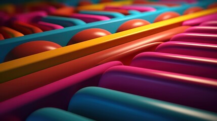 multicolored abstract geometric shapes, vibrant rainbow colors, intricate patterns, layered textures, digital art, 8k, highly detailed
