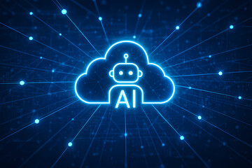 AI Cloud Computing and Artificial Intelligence Concept Digital Data Network Innovation Machine Learning Technology Future Online Platform