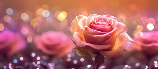 rose,macro,close-up,dreamy,vibrant colors,bokeh,soft focus,magical,ethereal,glowing petals,nature,garden,romantic,lush,elegant
