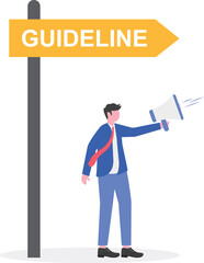 Brand building, brand persona, brand communication guideline concept with tiny character.

