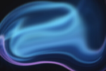 Abstract blue gradient background with vertical striped wave lines, futuristic fluid motion and modern texture