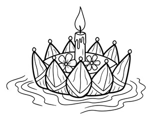 Loy Krathong Floating Candle Lotus Boat