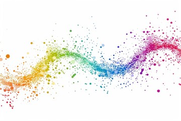 Obraz premium Rainbow Splash Art Colorful Wave Design Circle Elements Abstract Pattern on transparent background