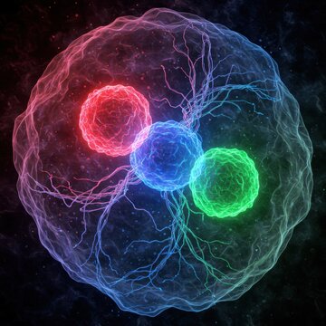 Subatomic Color Neutrality Schematic Representation For Theoretical Physics Research

