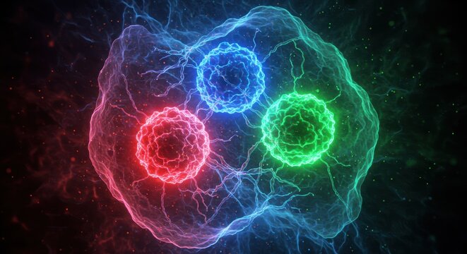 Fundamental Particle Hadron Structure Theoretical Illustration Of Baryon

