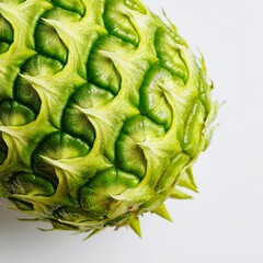 Fototapeta premium Texture of the exotic: A vibrant macro shot highlights the intricate texture of a ripe pineapple, revealing its natural beauty with crisp detail.