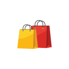  Yellow and Red Shopping Bags ,Colorful Shopping Bags for Retail and Ecommerce 