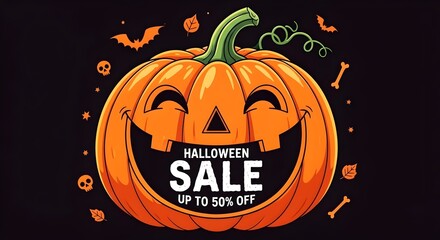 halloween pumpkin jack o lantern for sale discount, on black background