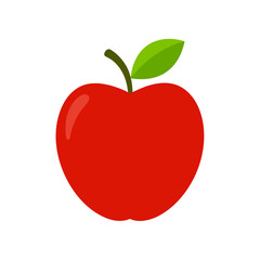 red apple with leaf