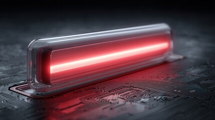 cyber monday Futuristic glowing tube on a circuit board background.