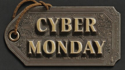 Obraz premium cyber monday Cyber Monday sale tag with intricate design and texture.