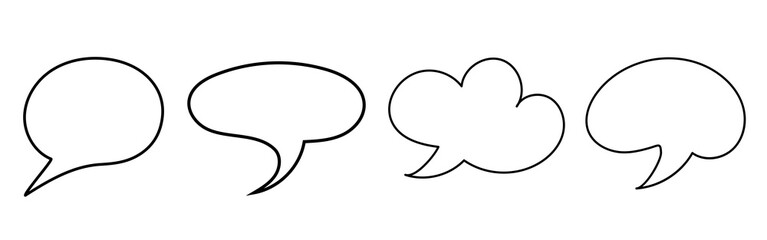 Bubble speech text set talk cloud message vector design  blank template