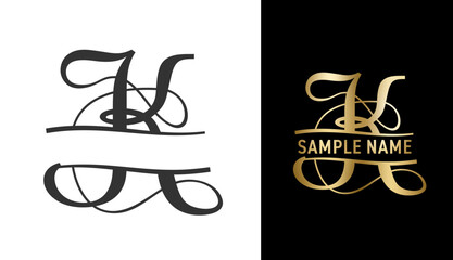 Split monogram logo template - elegant B letter