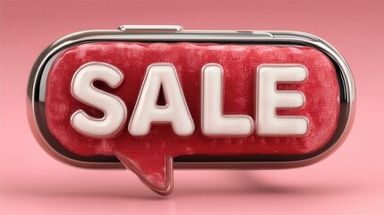 cyber monday Stylish sale sign with metallic finish on a pink background.
