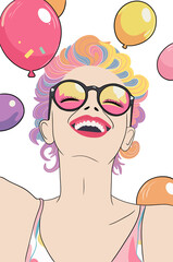 Glückliche Frau Fröhlichkeit Luftballons transparent Optimismus png