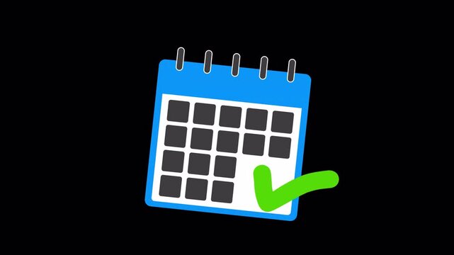 Calendar Checkmark Event Icon &ndash; Animation Alpha Loop