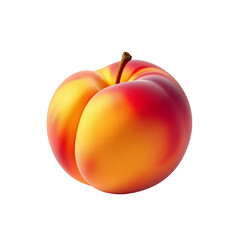 Fresh Ripe Peach with Smooth Skin and No Background Clipping Path