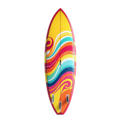 Colorful Surfboard  with No Background and Creative Whirlwind Design