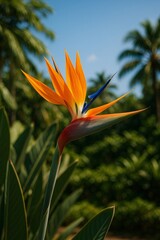 Obraz premium Exotic Bird of Paradise in Tropical Sunlight