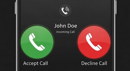 Smartphone Screen Displaying an Incoming Call from John Doe.