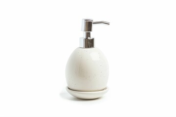 Obraz premium Elegant White Soap Dispenser Bathroom Decor Refillable Liquid Container on transparent background
