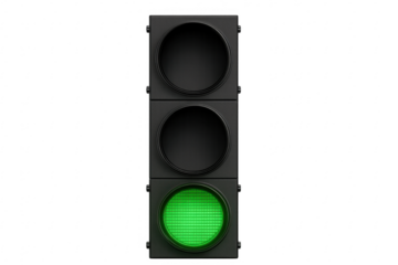 Traffic light with green signal indicating go concept