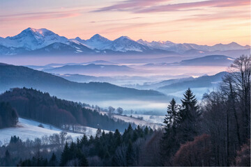 Obraz premium Mystical Mountain Dawn