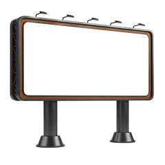 Obraz premium Blank billboard isolated on transparent background for advertisement and marketing
