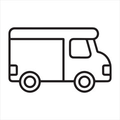 Minimalist Ice Cream Truck Line Art – Simple Icon for Food and Summer Designs