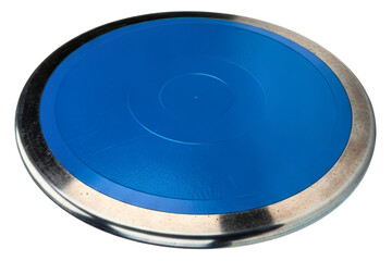 Competition discus for track and field athletic events on a transparent background