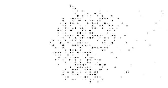 Post-Conceptual Art Inspired German Map Formed by Flying Dots