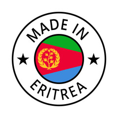 Eritrea Made in Stamp in circle with flag Vector template on white background