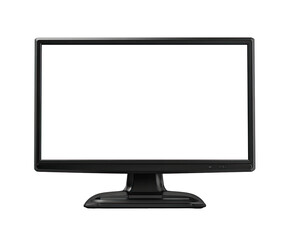 Black computer monitor with blank white screen