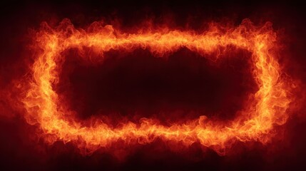 Fiery Flames Frame Abstract Background Design for Visual Effects, Creative Projects, and Artistic Concepts with Vibrant Orange and Red Colors