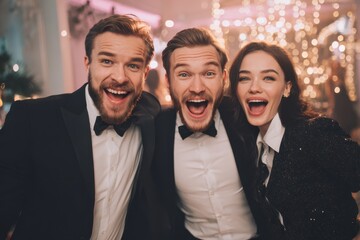 Glamorous Party Makers Smiling Together