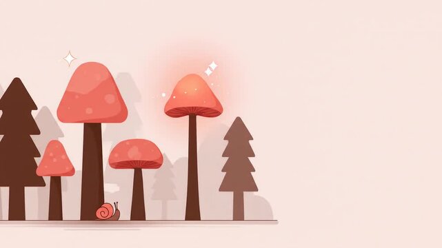Mushrooms forest illustration