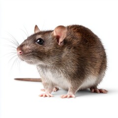 Brown rat isolated on white background cut out png