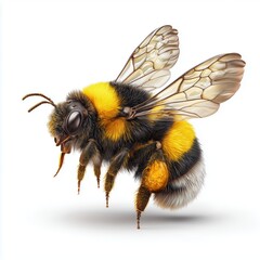 Bumblebee isolated on white background cut out png, white background cut out png