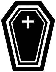Obraz premium Coffin silhouette black icon