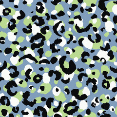 Abstract modern leopard seamless pattern. Animals trendy background. Color decorative vector stock illustration for print, card, postcard, fabric, textile. Modern ornament of stylized skin.