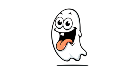 funny cartoon ghost isolated on white background