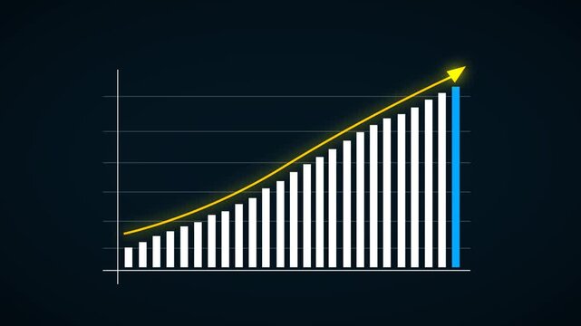 Data Visualization Bar Chart with Upward Trend and Blue Outlier Bar Keywords: chart, graph, bar chart, line graph, data, statistics, trend, growth, increase, success, progress, financial, business
