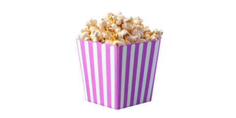 Popcorn in a pink striped container