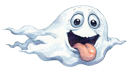 funny cartoon octopus isolated on white background