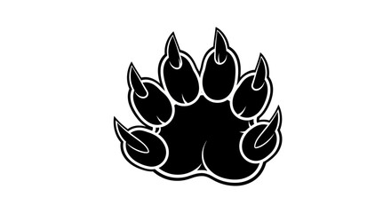Bold black paw print design perfect for branding, logos, apparel, and creative projects, offering a striking minimalist aesthetic